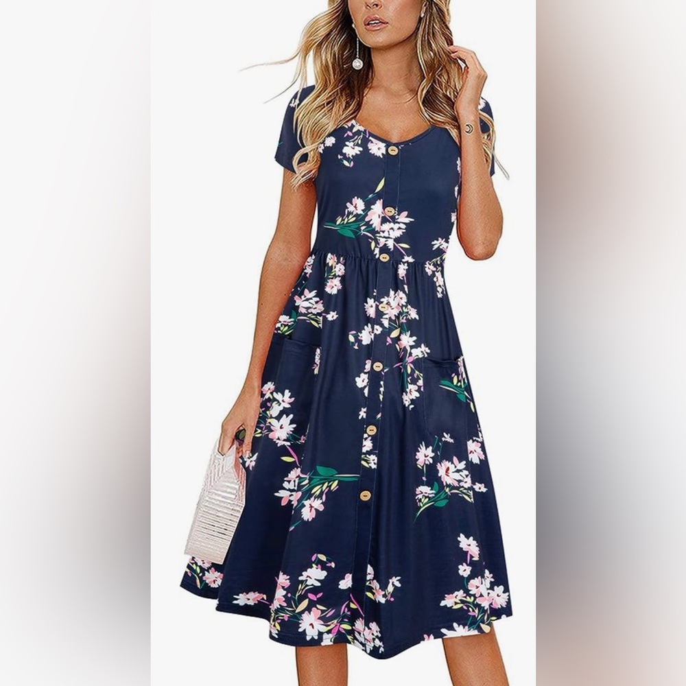 NWT Short Sleeve V Neck Sundress